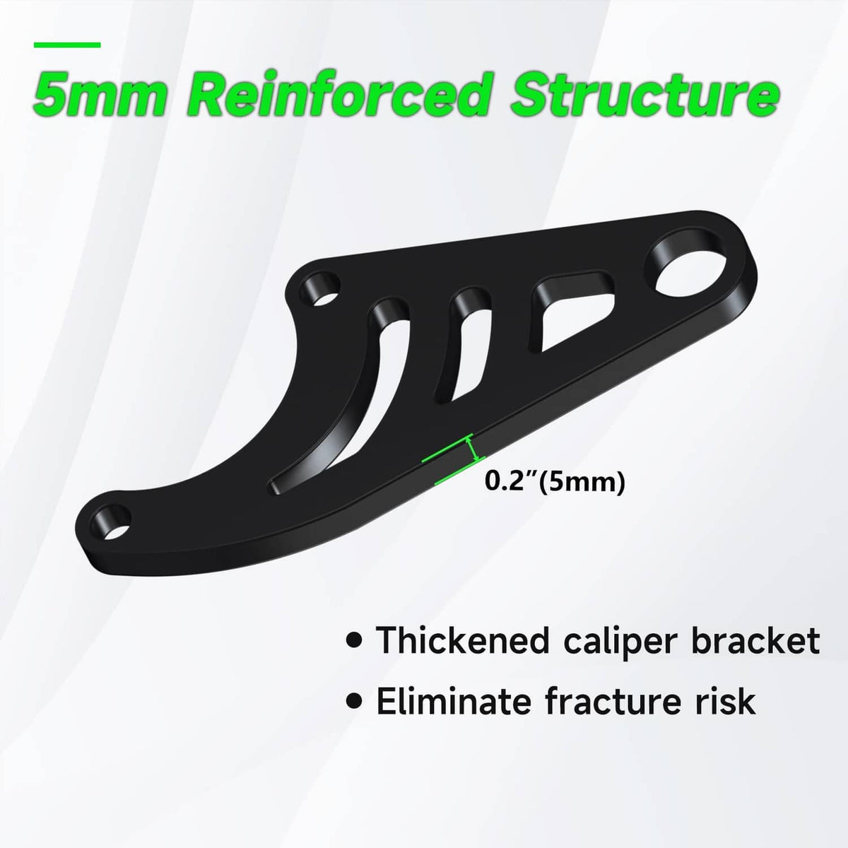 Thickened black hydraulic brake bracket with multiple bolt holes