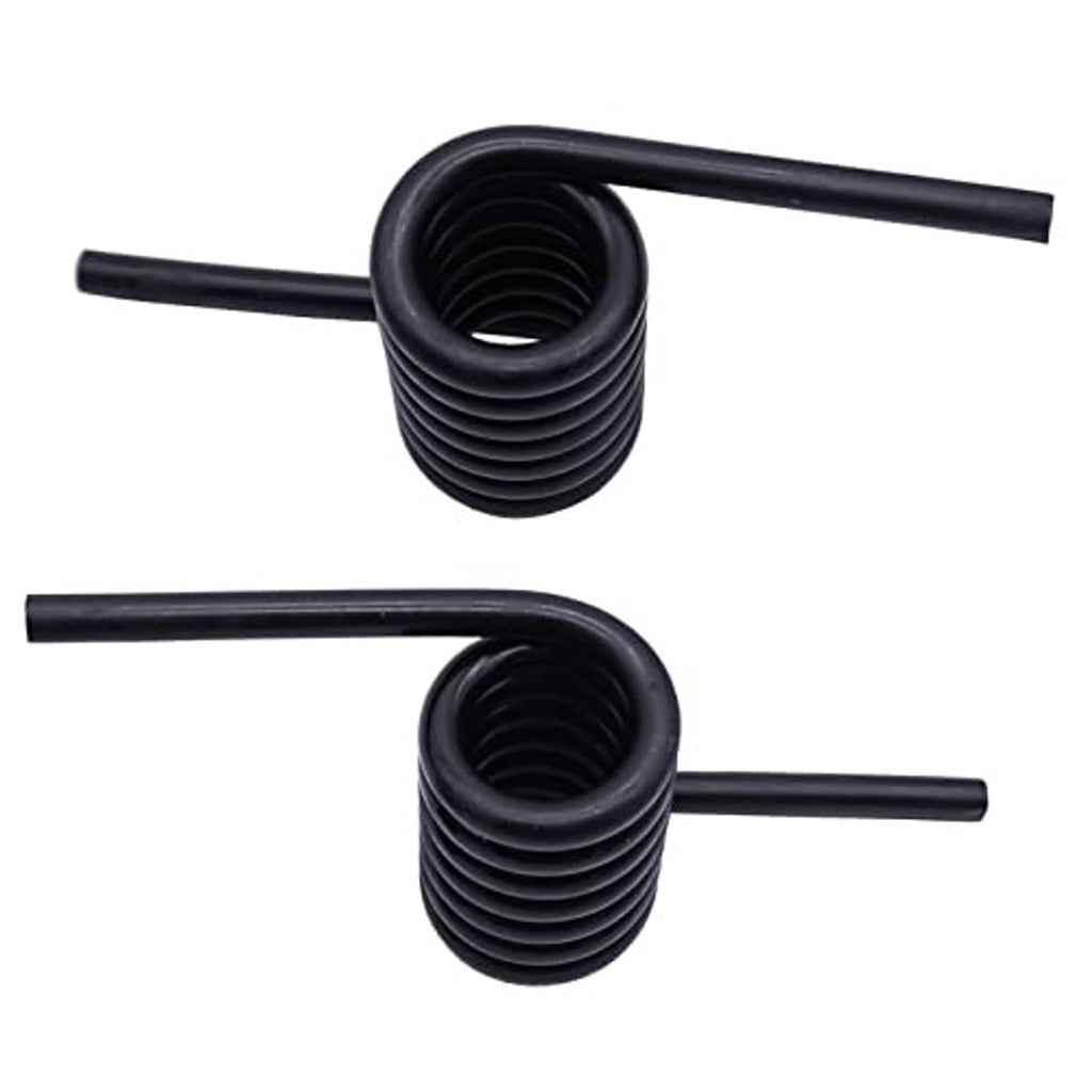 Two black coil springs with horizontal rods, stacked close-up angles