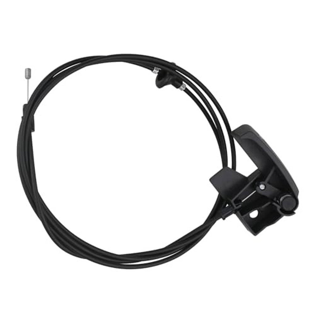 Black hood release cable pull handle assembly with cable ends and side bracket