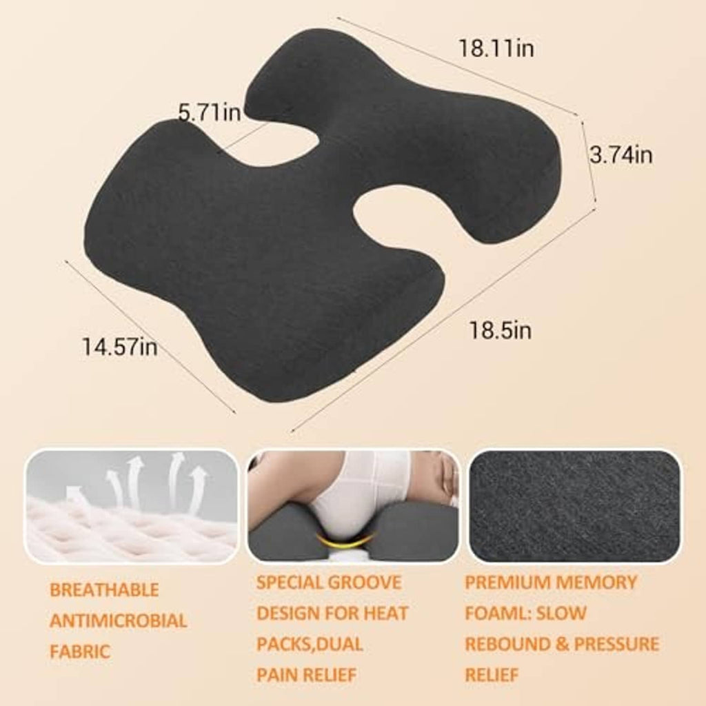 Dark gray face-down breast support massage pillow with chest and arm cutouts