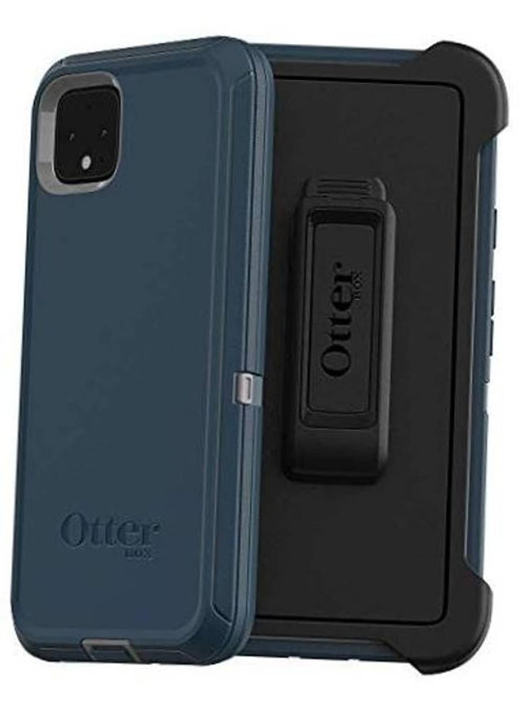 OtterBox Defender Series Pixel 4 case with holster, dark blue and black protection