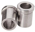 Metal Presta valve stem saver sleeves with open ends, two-piece set