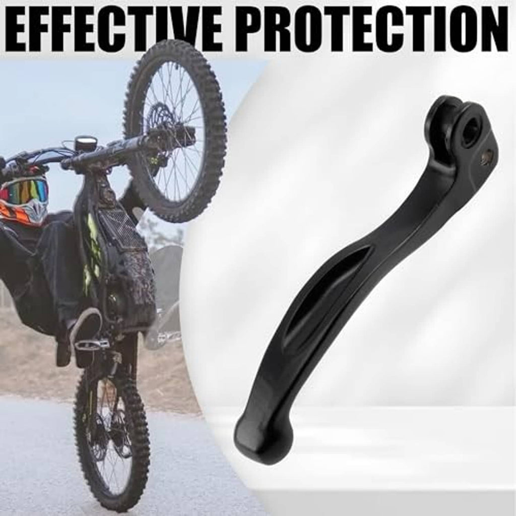Black brake lever with tall curved guard and pivot hole, replacement motorcycle lever