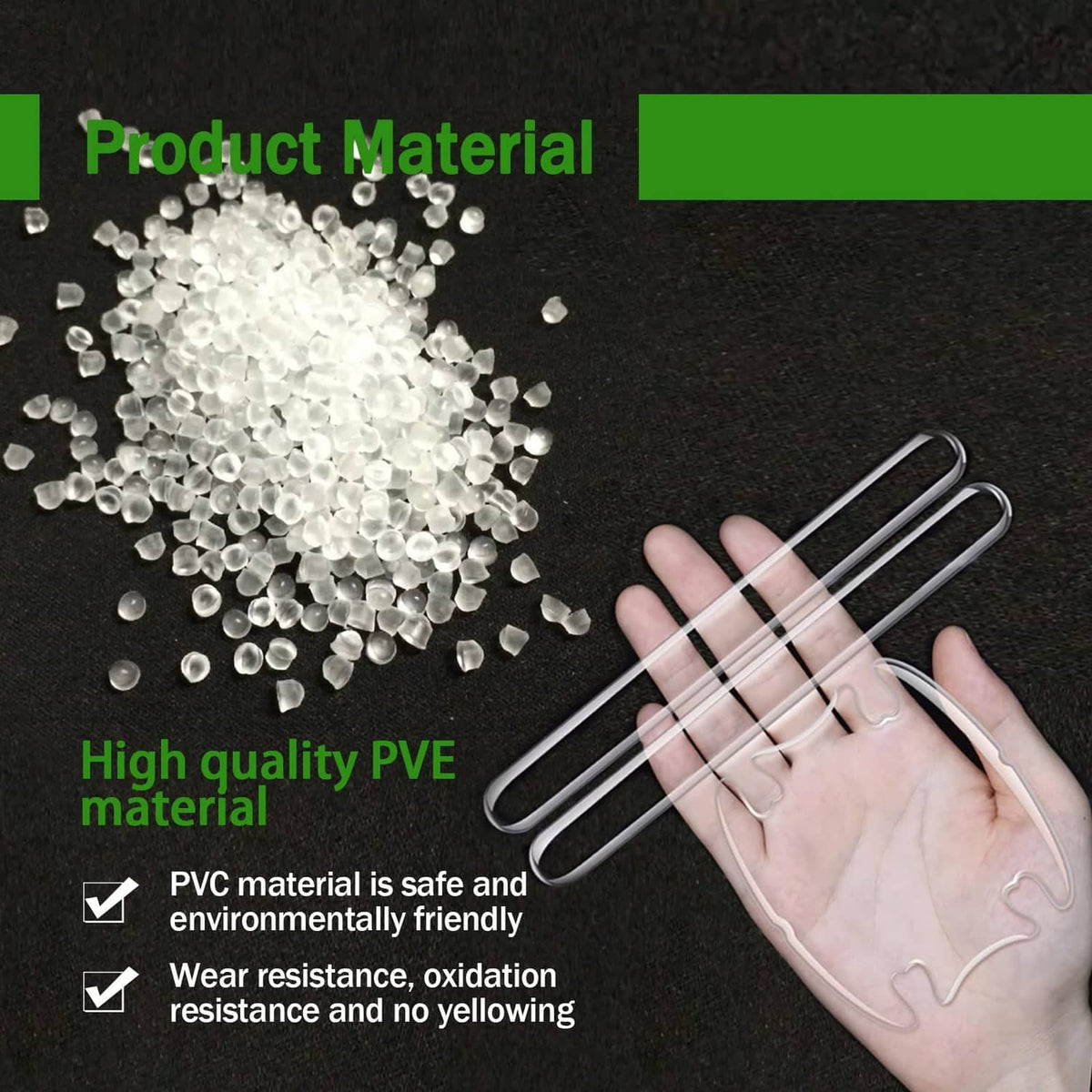Clear PVE material door handle protector pieces with hand holding translucent film