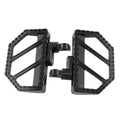 Adjustable black motorcycle floorboard foot pegs with textured grip plates