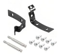 Black metal glove box hinge repair bracket kit with screws and bolts