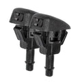 Windshield washer fluid jet nozzle pair, close-up showing twin mounting stems