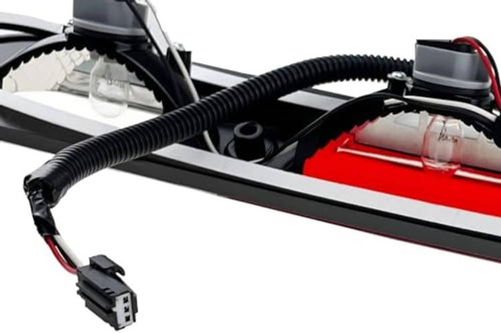 Center high mount third brake light wiring harness with connector on base