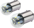 Pair of silver LED miniature bulbs with clear glass dome and connector pins