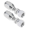 OTOTEC reusable 3/8 BSP hydraulic hose fitting, pair of silver hex adapters with threads