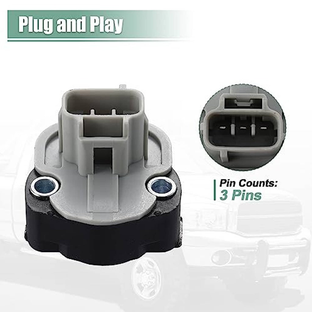 Throttle position sensor rear view with 3-pin connector opening