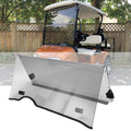 Tinted golf cart full windshield with folding panel and black mounting brackets