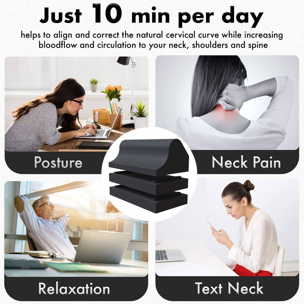 Black three-tier cervical traction orthotic foam wedge blocks