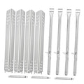 Stainless steel grill heat shield panels and burner tube replacements set of pieces