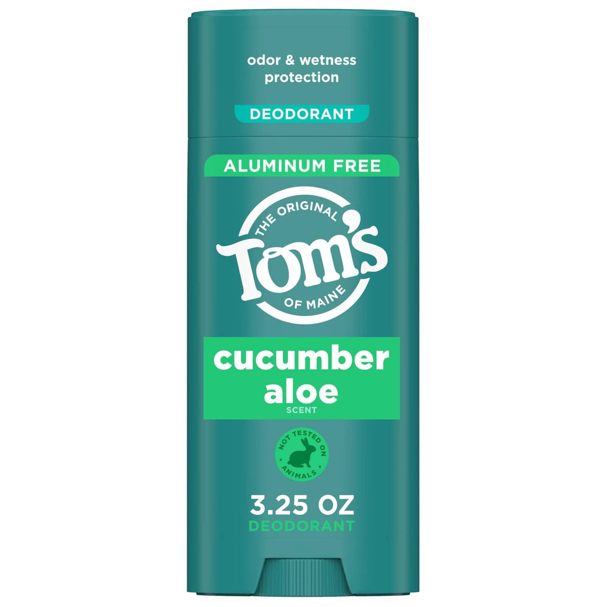 Teal Tom's aluminum-free cucumber aloe deodorant stick, 3.25 oz, rounded cap