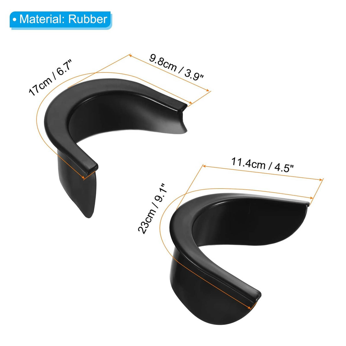 Black rubber pool table pocket liner pieces, curved lip design for pocket edges