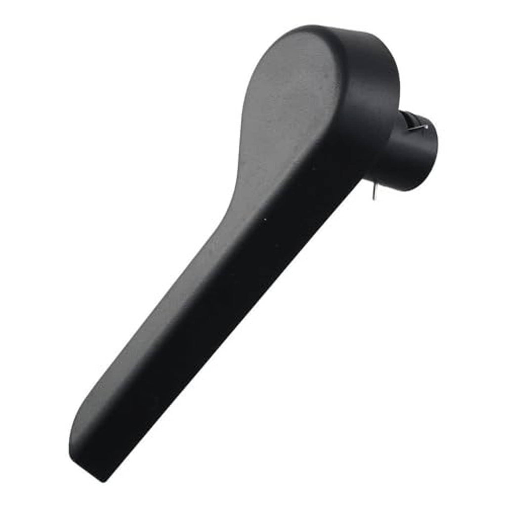 Black handle lever with rounded cap and side release pin for recliner