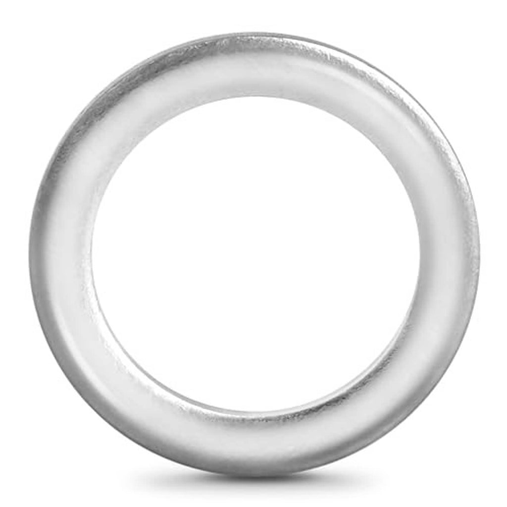 Silver metal crush washer ring for transmission drain plug, smooth round shape