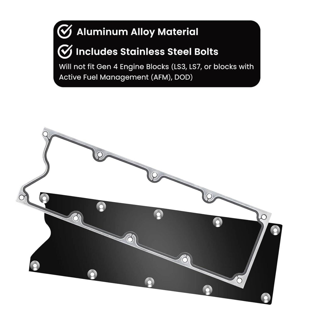 Billet knock sensor delete plate with gasket and vented bolt holes