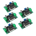 Green LM2596 DC-DC step-down regulator module with blue trimpot and digital display