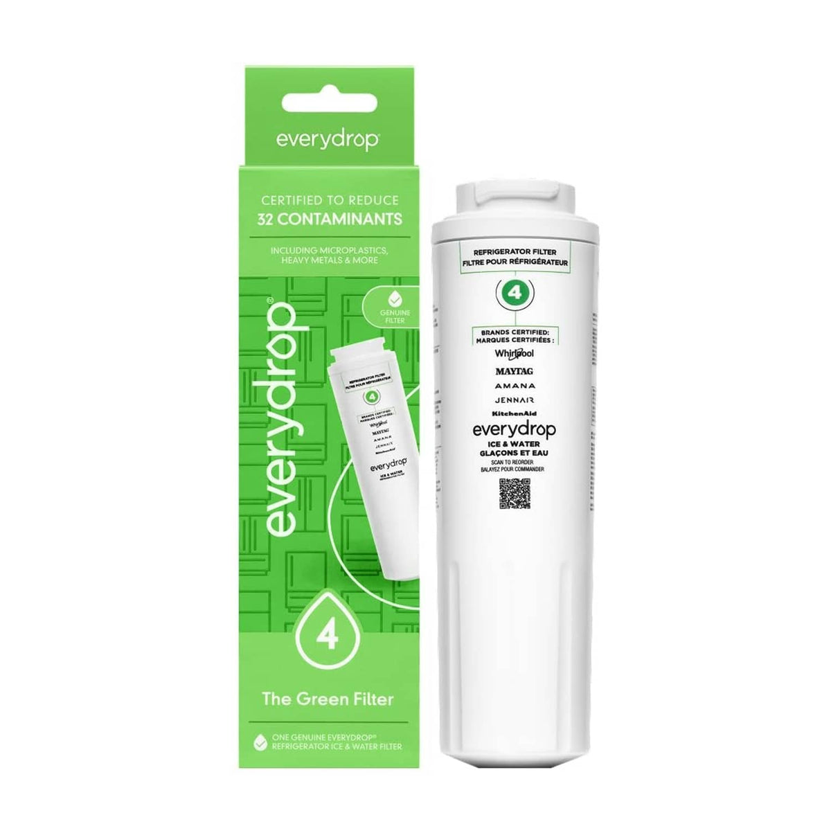everydrop The Green Filter water cartridge with green retail package
