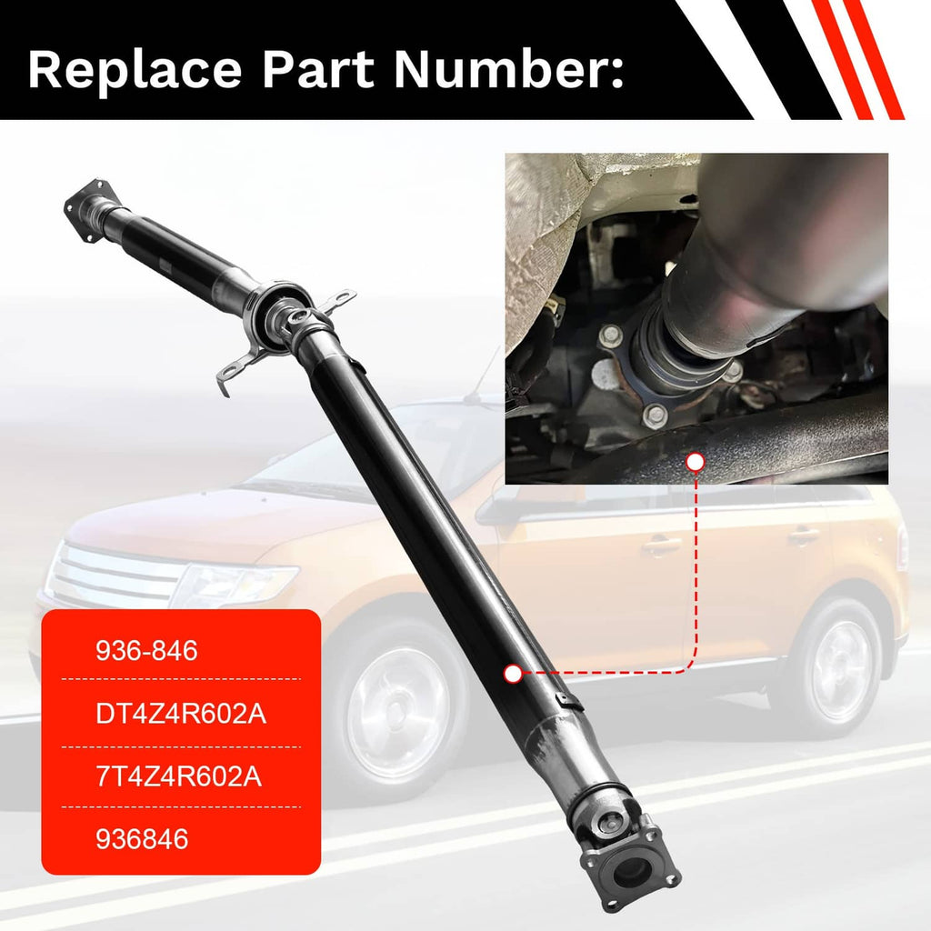 Rear driveshaft prop drive shaft with rear yoke and center bearing section