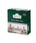 Ahmad Tea Earl Grey Tea teabags box, 100 count, green carton with skyline design