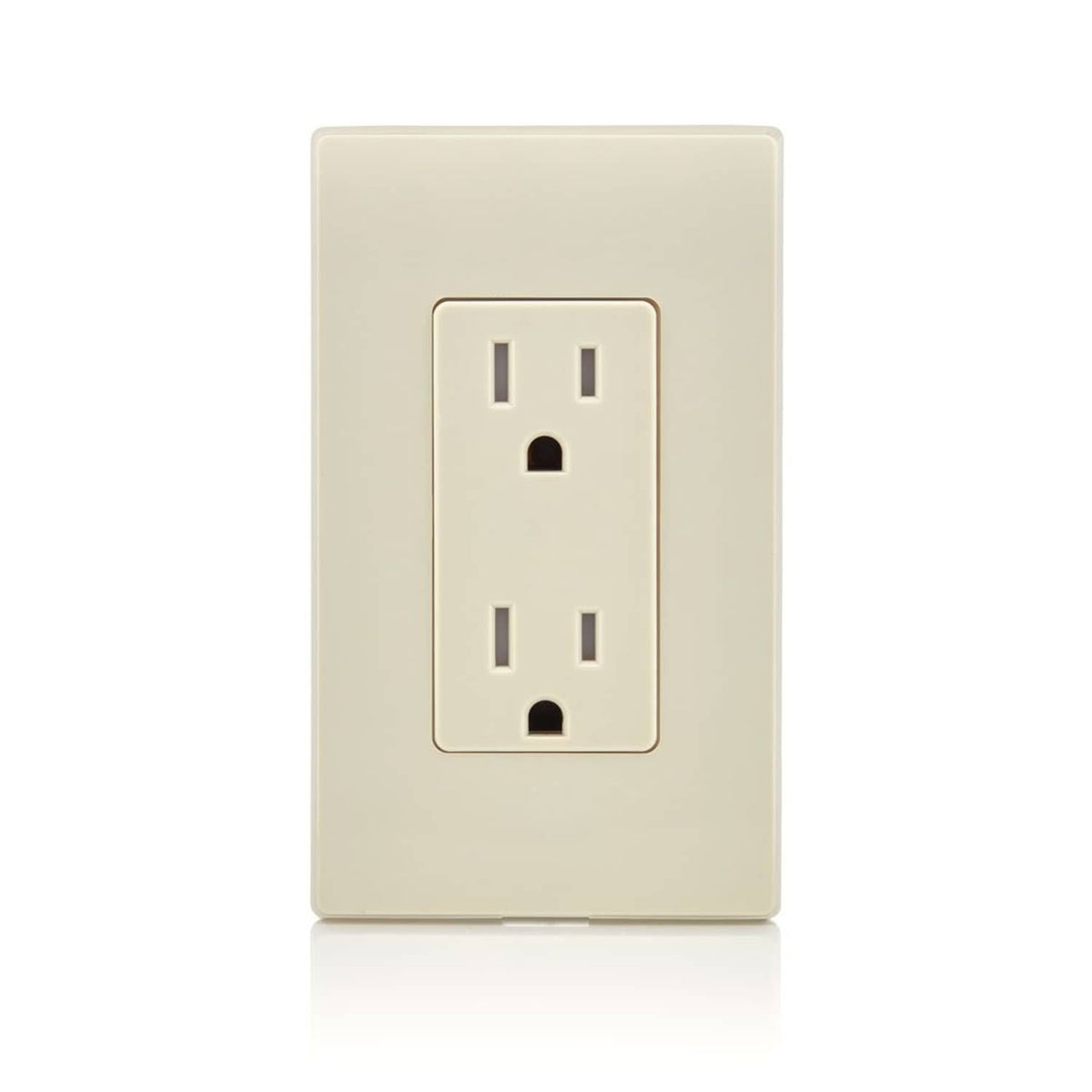 Light almond Decora-style tamper-resistant duplex outlet receptacle face