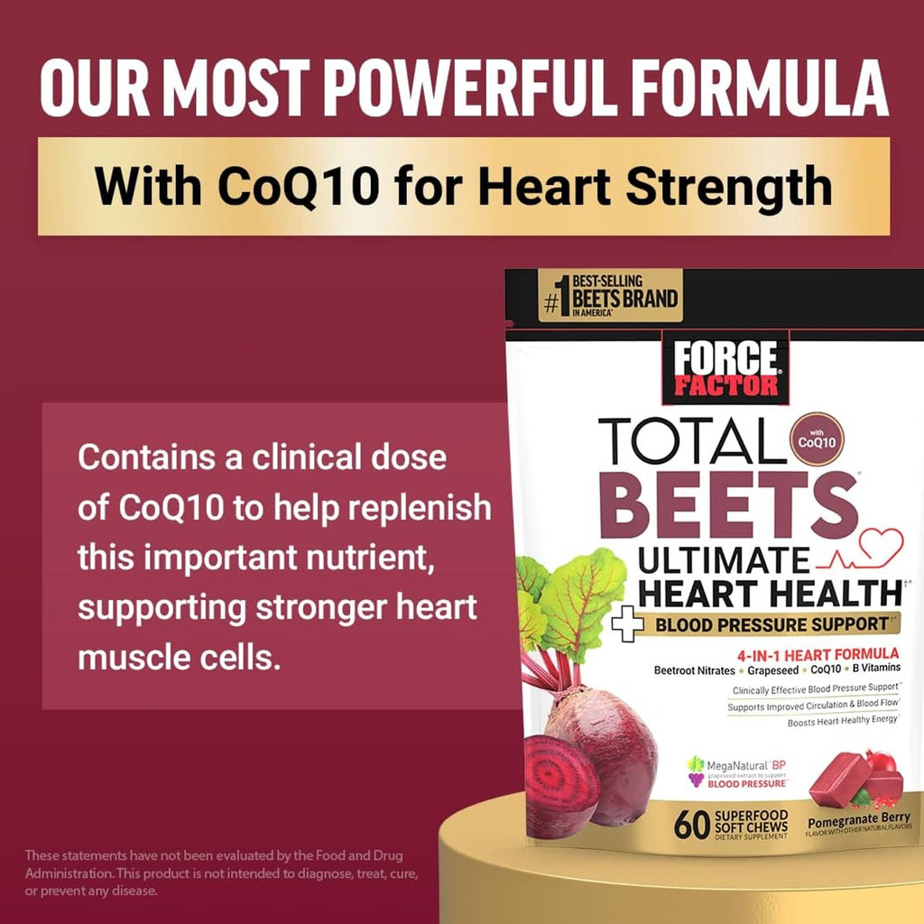 Force Factor Total Beets Ultimate Heart Health formula with CoQ10