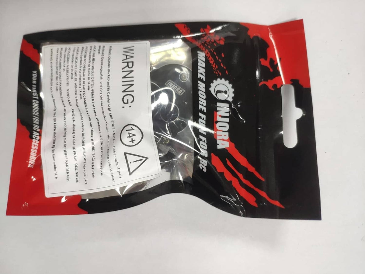 INJORA parts bag with warning label and black-and-red branding packaging
