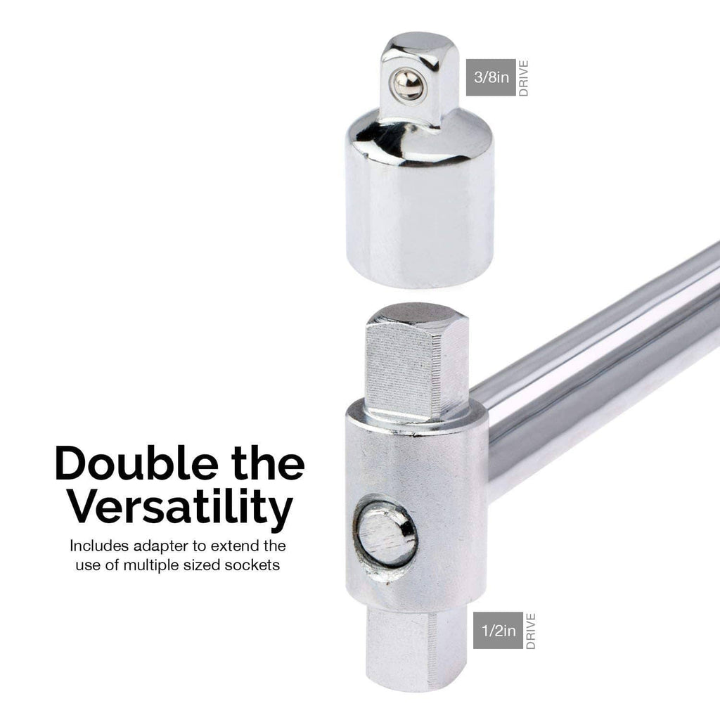 Beam torque wrench with chrome coupler adapter and socket end