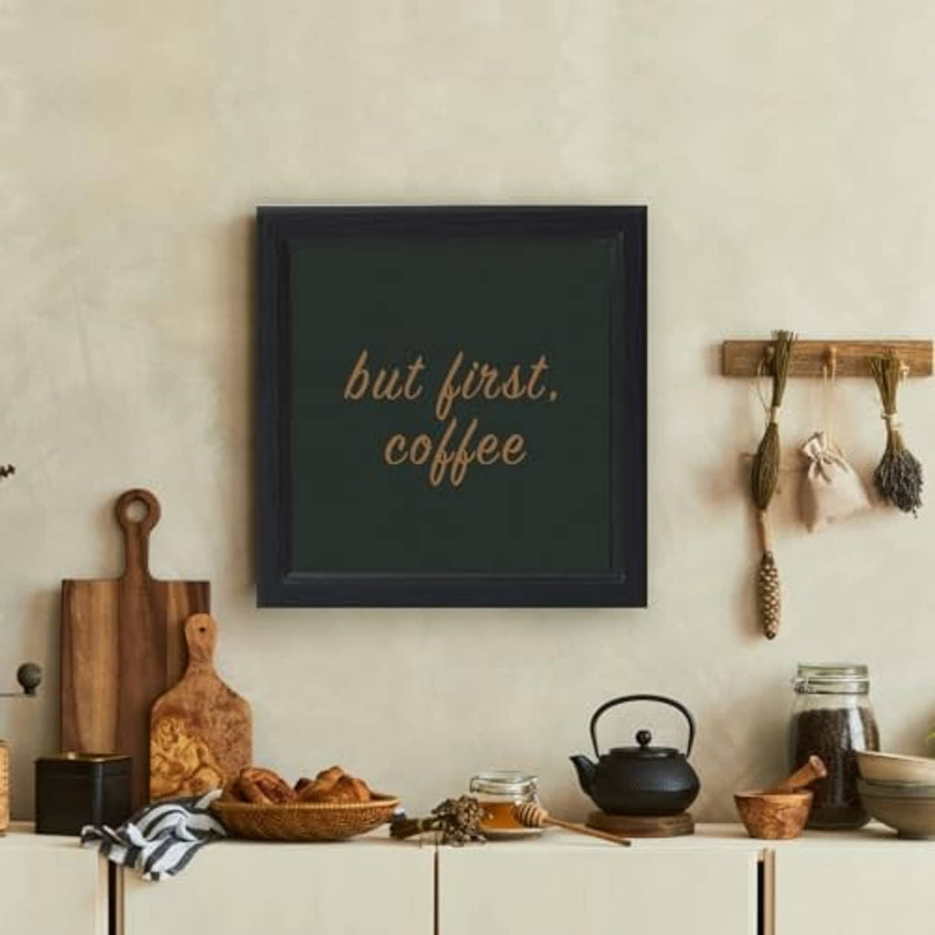 Black square picture frame with chalk-style lettering insert