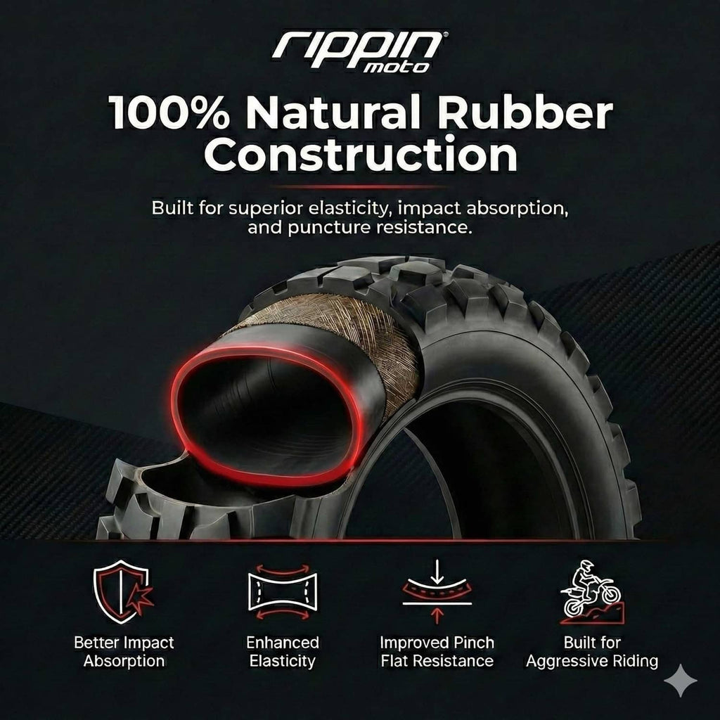 Rippin Moto 100% natural rubber inner tube construction graphic