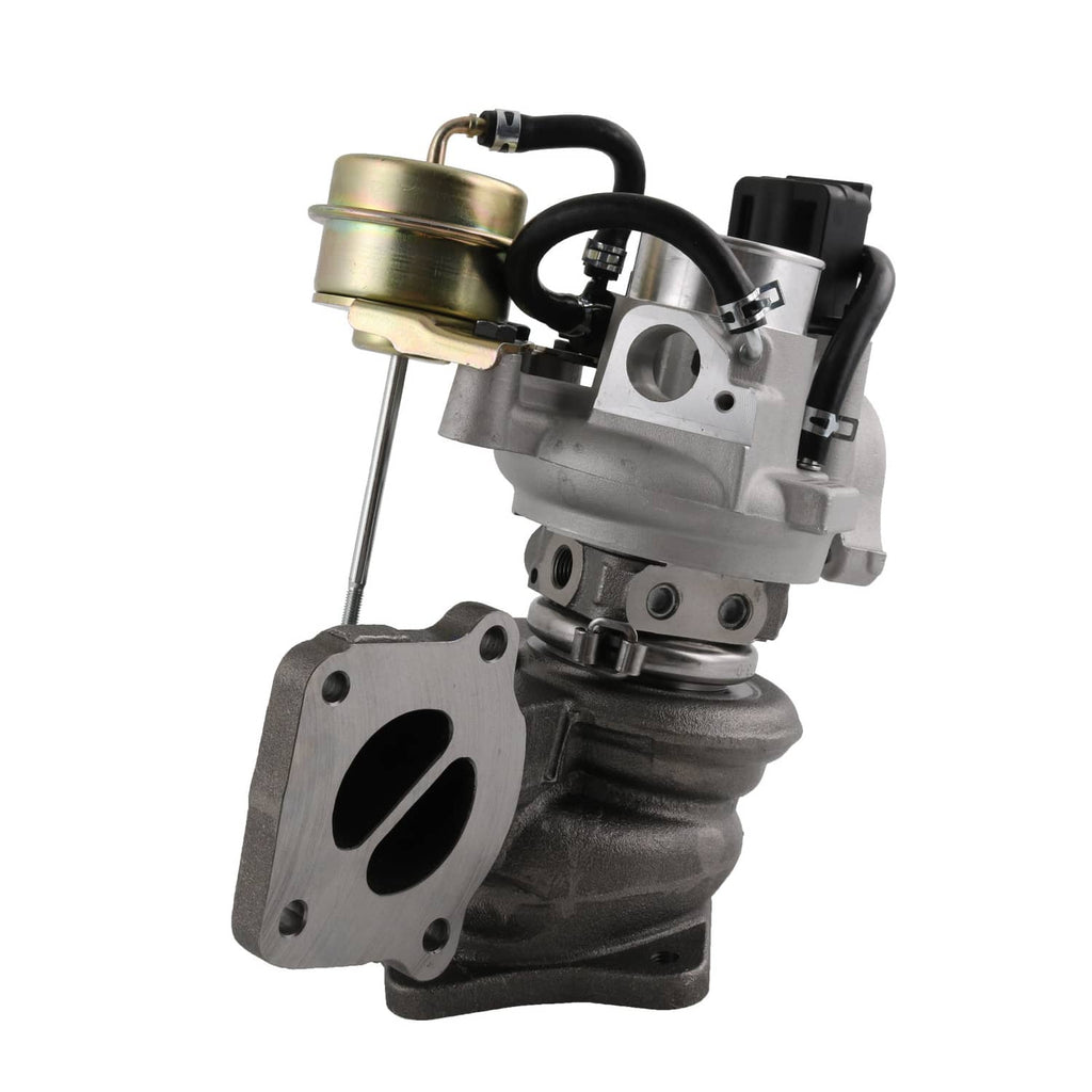 Turbocharger with actuator and gold diaphragm, cast compressor housing and outlet flange