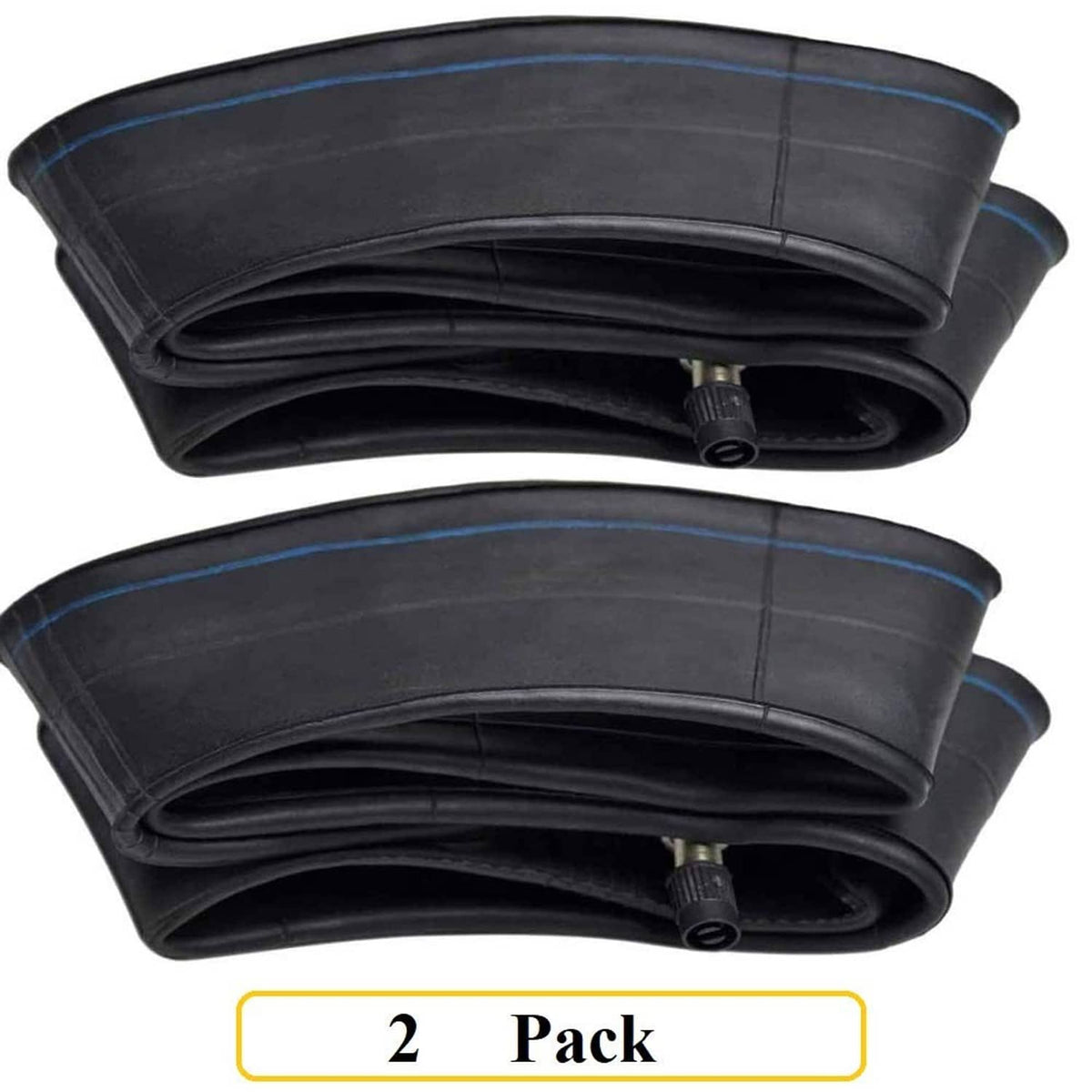 Black inner tubes, two-pack view, stacked with valve stems
