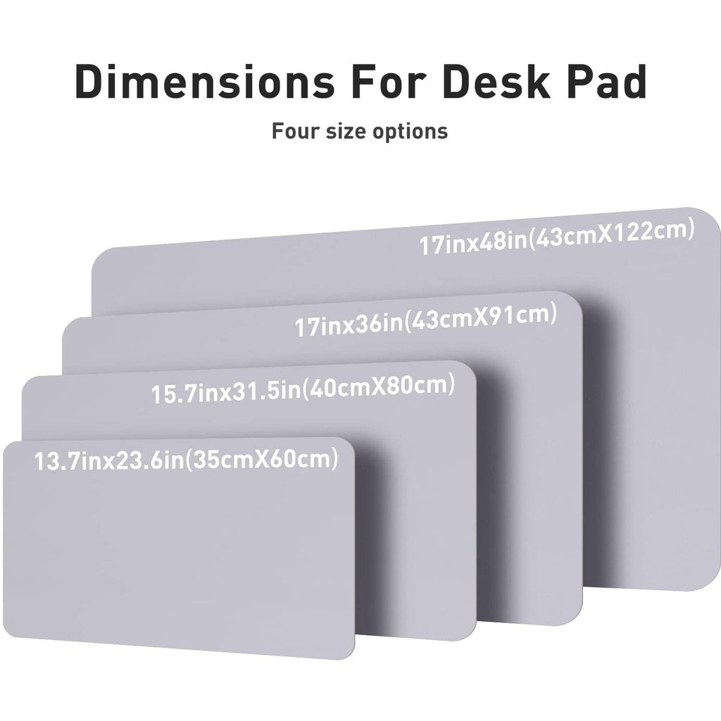 Smoky lavender PU leather desk pad protector size options set of four