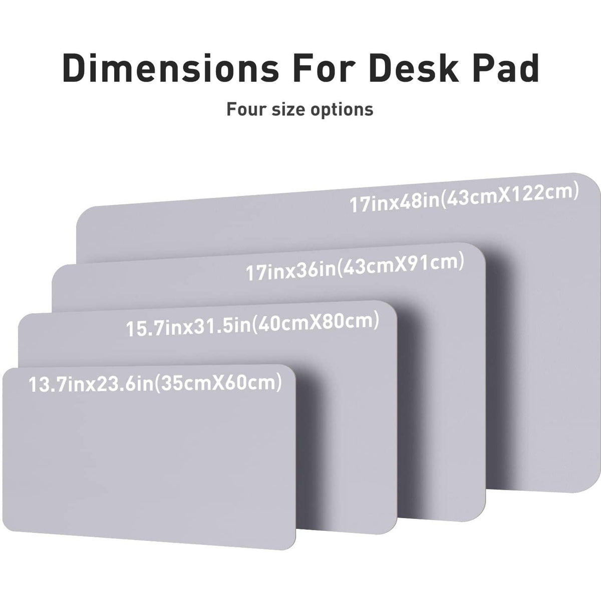 Smoky lavender PU leather desk pad protector size options set of four