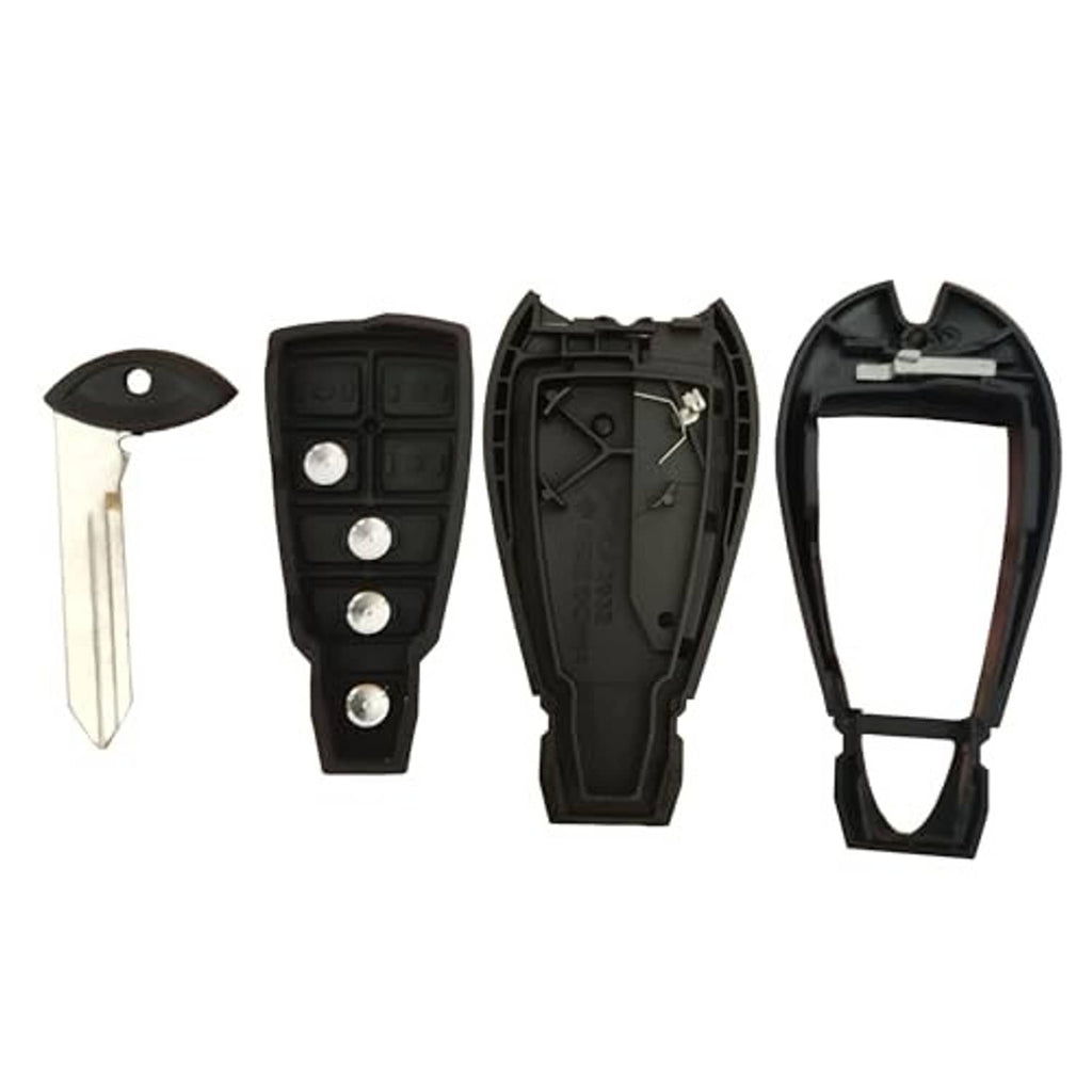 Black key fob shell case set with key blade and two separate front housings
