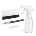 Window film installation kit tools: spray bottle and squeegee