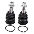 Front upper ball joint set with two studs, black boots, and rubber retaining rings