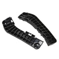 Pair of black front bumper brackets with grid pattern and mounting tabs
