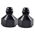 Black AN flare reducer adapter set, two-piece, 10AN female to 8AN male