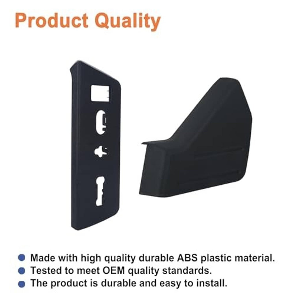Black seat trim cover panel and driver seat switch housing panel, ABS plastic style