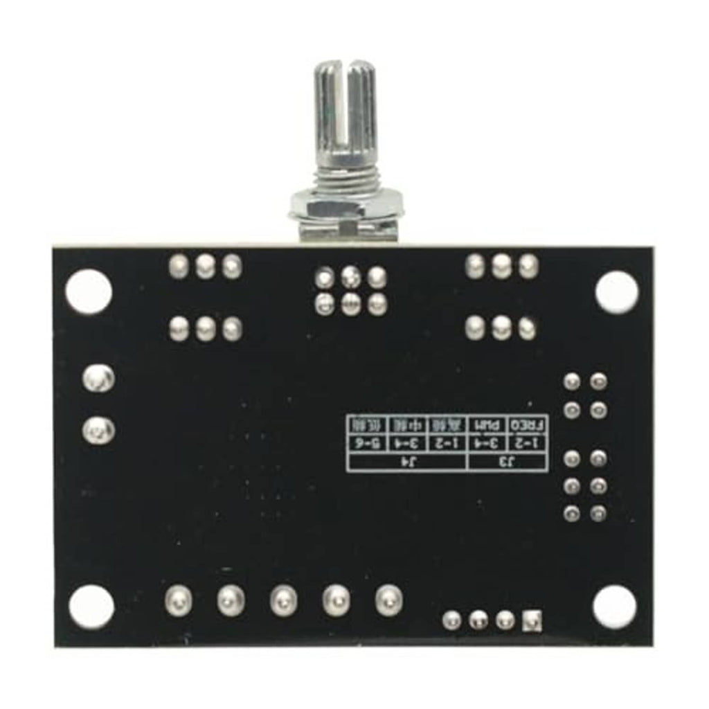 Stepper motor controller PCB underside with metal shaft pin and rows of solder points