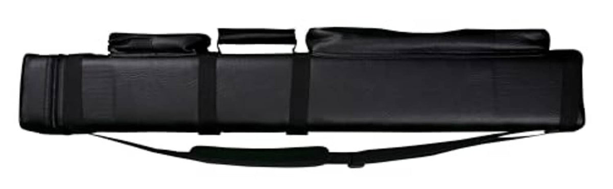 Black pool cue carrying case with top handle and long carry strap