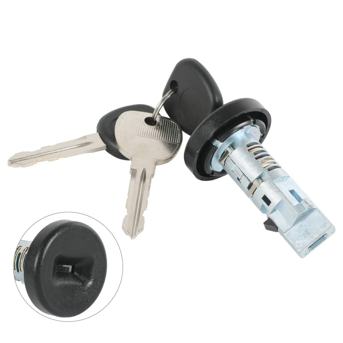 Ignition lock cylinder with two keys and black switch housing