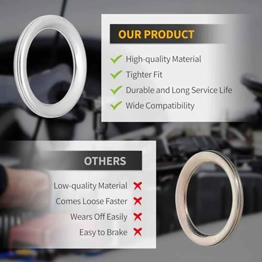 Silver metal crush washer ring shown in front view.