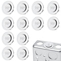 1/2-inch silver electrical box knockout seal plugs, round cap style, set of 12