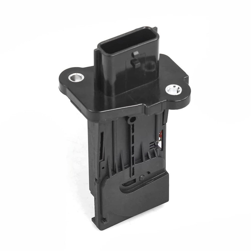 Black air flow sensor meter with mounting flange and visible connector port
