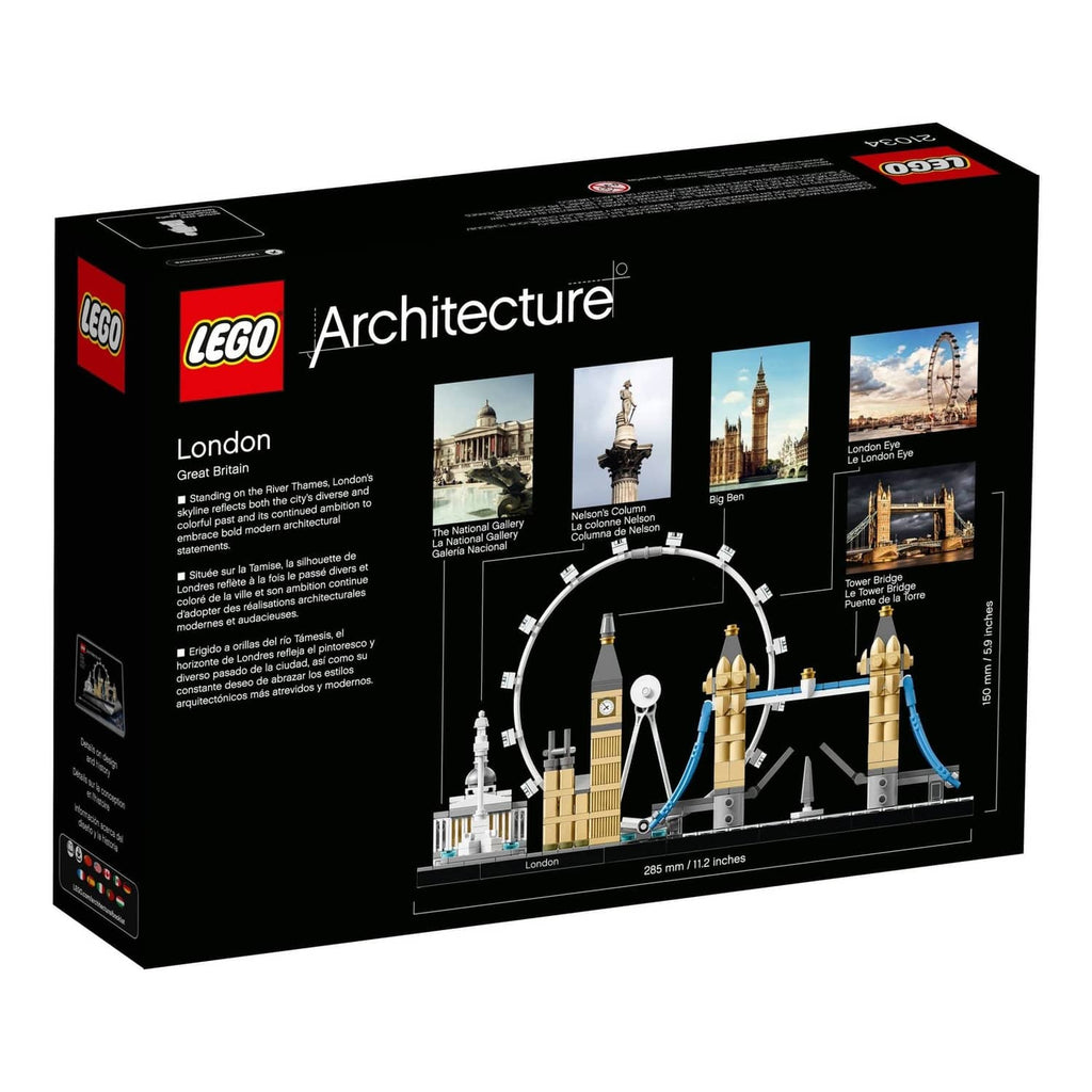 LEGO Architecture London skyline building set box back with photos and build features